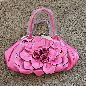 Pink Floral Women's Handbag